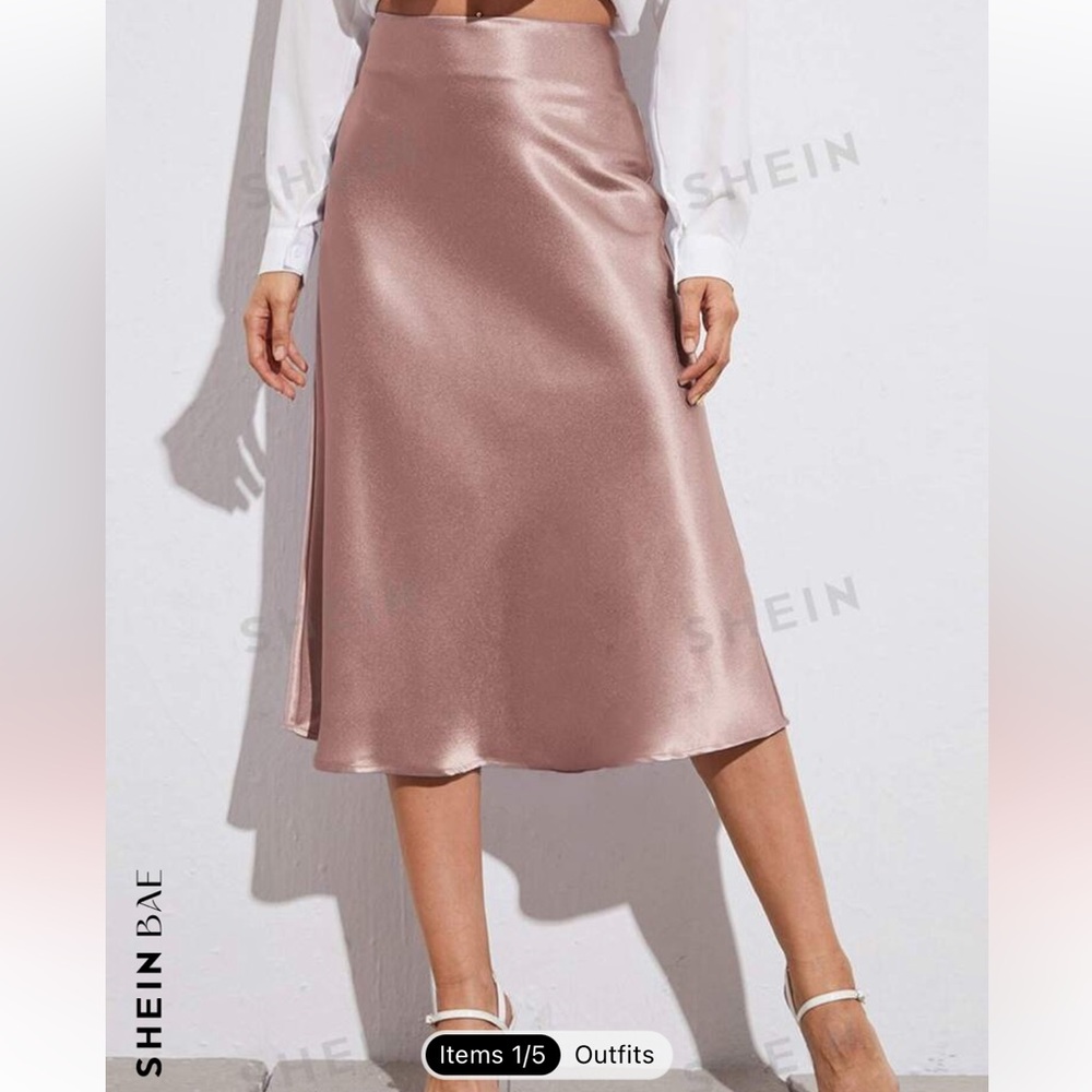 Shein Midi Skirt in Rose